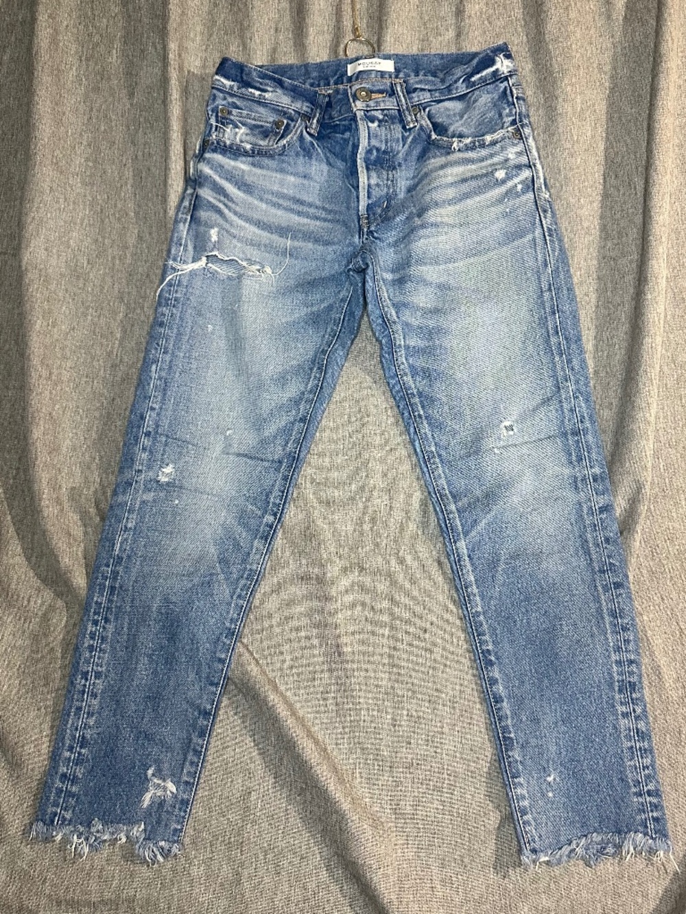 MOUSSY VINTAGE Distressed Cropped Skinny Straight Jeans Size 26 Made in Japan